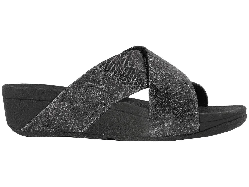 Fitflop Lulu Python Cross Slide M79-001 (Black)