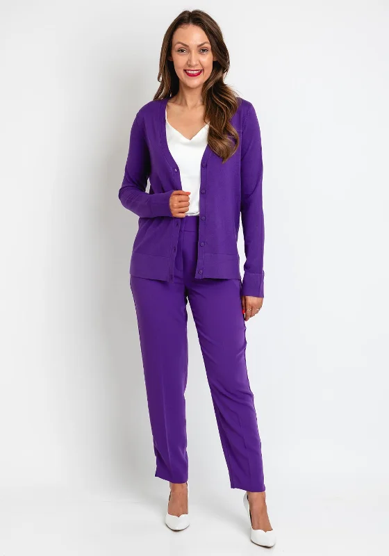 Gerry Weber Button Up Knit Cardigan, Purple