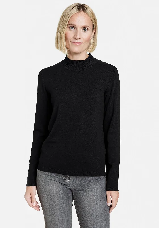 Gerry Weber High Collar Fine Knit Jumper, Black