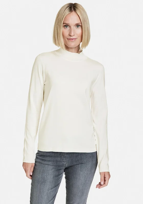 Gerry Weber High Collar Fine Knit Jumper, Off White