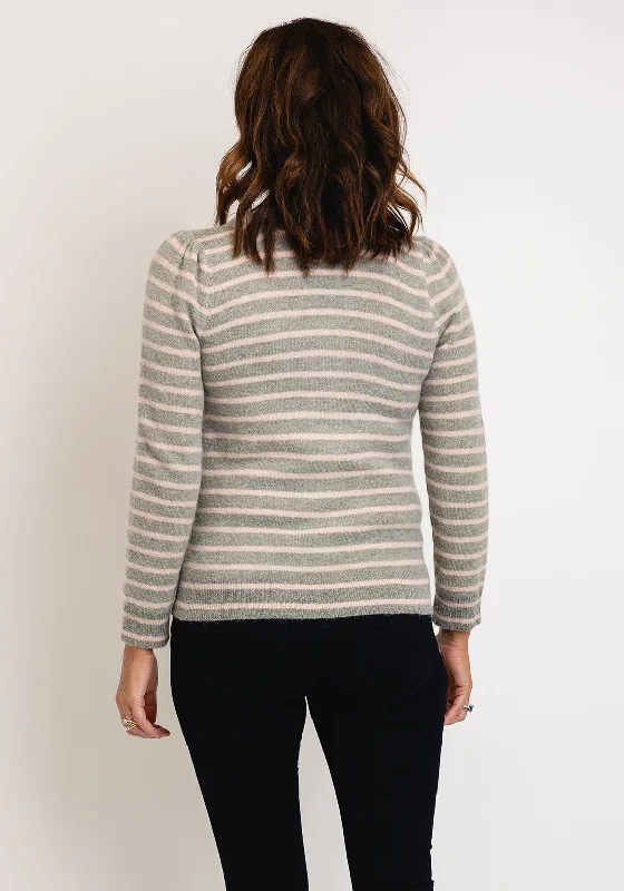 White Stuff Julie Striped Wool Jumper, Grey Multi