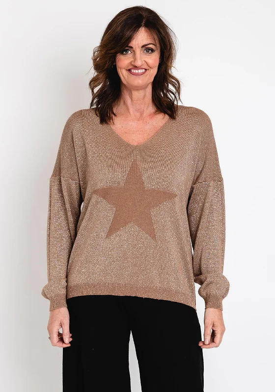 Serafina Collection One Size Fine Knit Sweater, Brown