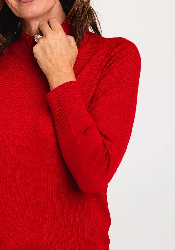 Micha Mock Neck Sweater, Red