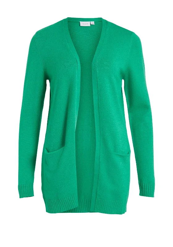 Vila Soft Knit Open Cardigan, Bright Green