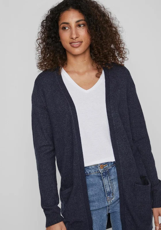 Vila Soft Knit Open Cardigan, Total Eclipse