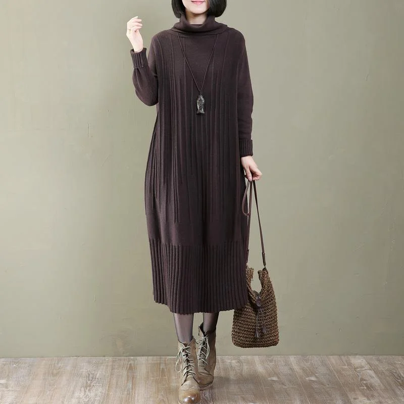 Fine chocolate knit dress plus size clothing sweaters New  pullover