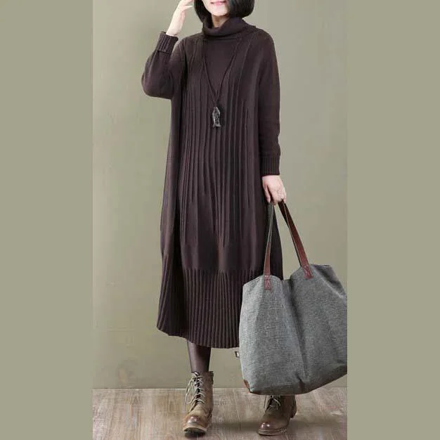 Fine chocolate knit dress plus size clothing sweaters New  pullover