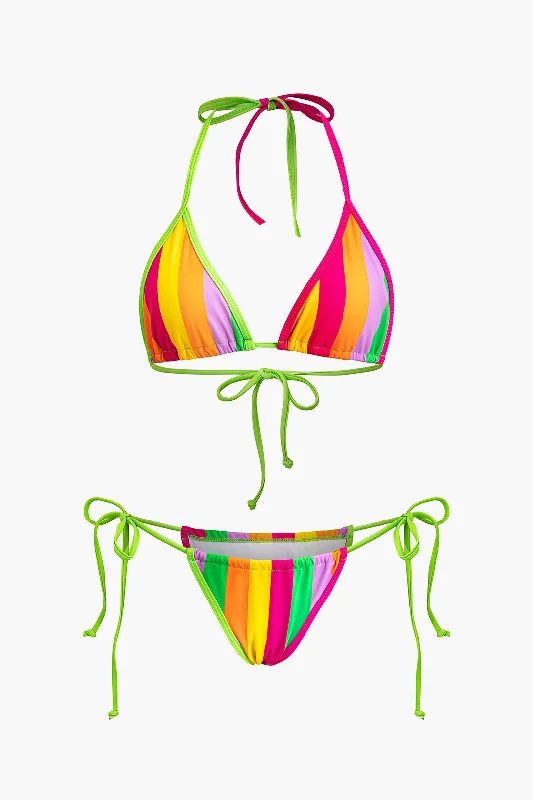 Rainbow Print Bikini Set