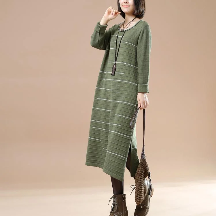 Vintage green sweater dresses knit maxi dress people coming and going