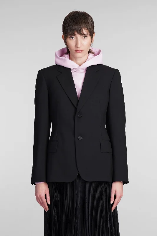 Blazer in black wool