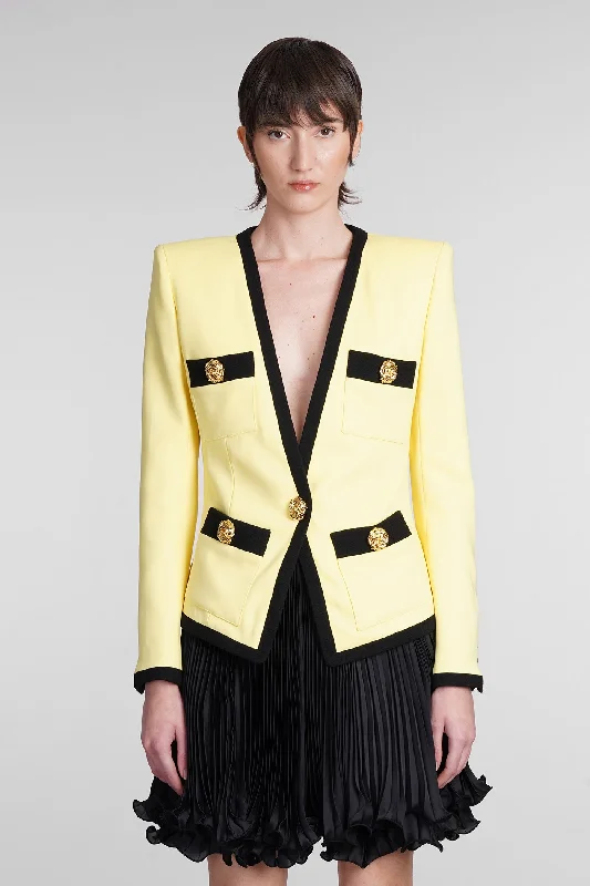 Blazer in yellow viscose