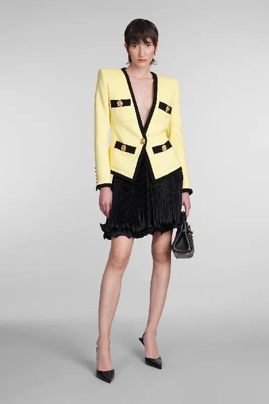 Blazer in yellow viscose