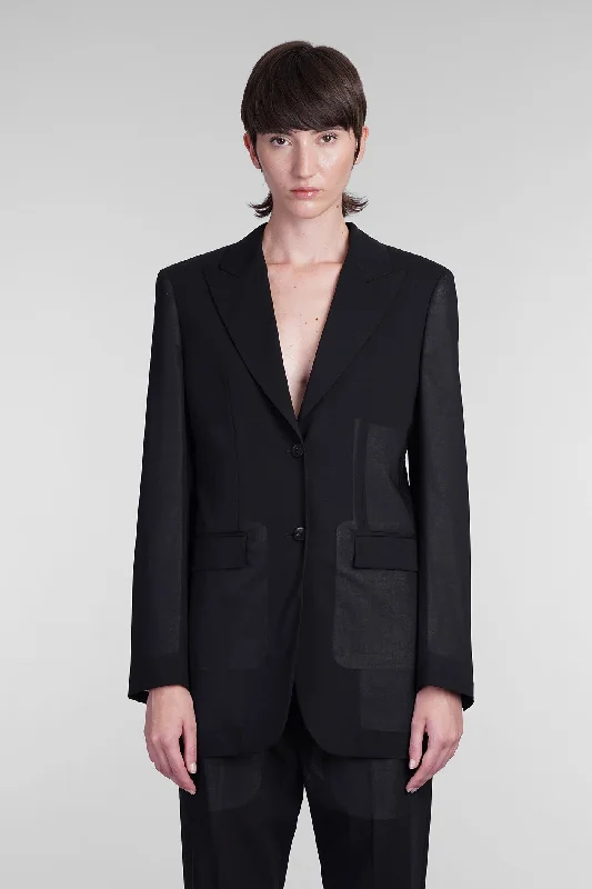 Blazer in black wool