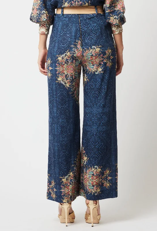 Imperial Linen Viscose Pant in Oriental Print