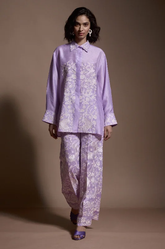 Lavender Embroidered Pant