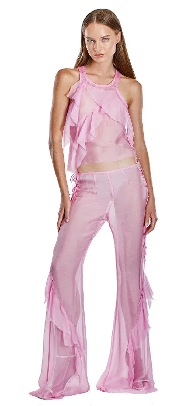 Lux Silk Pants - Pink