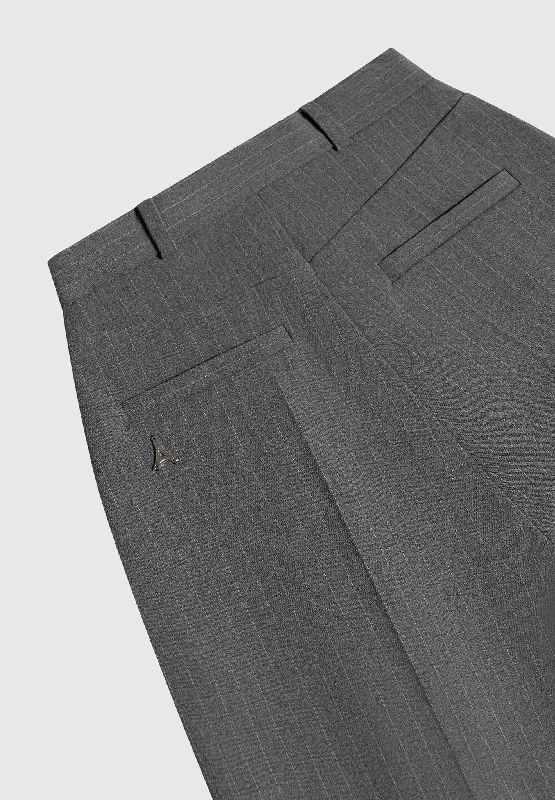 Pinstripe Tailored City Shorts - Grey