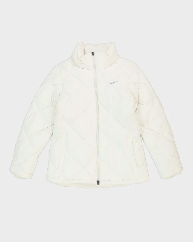 00s Nike White Quilted Jacket - M