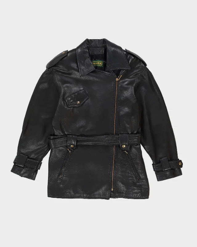 Danier Black Leather Biker Style Jacket - S