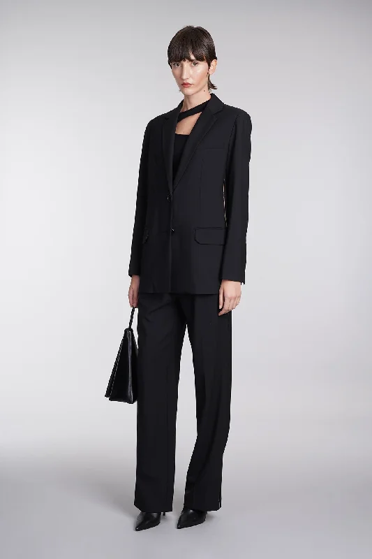 Blazer in black polyester