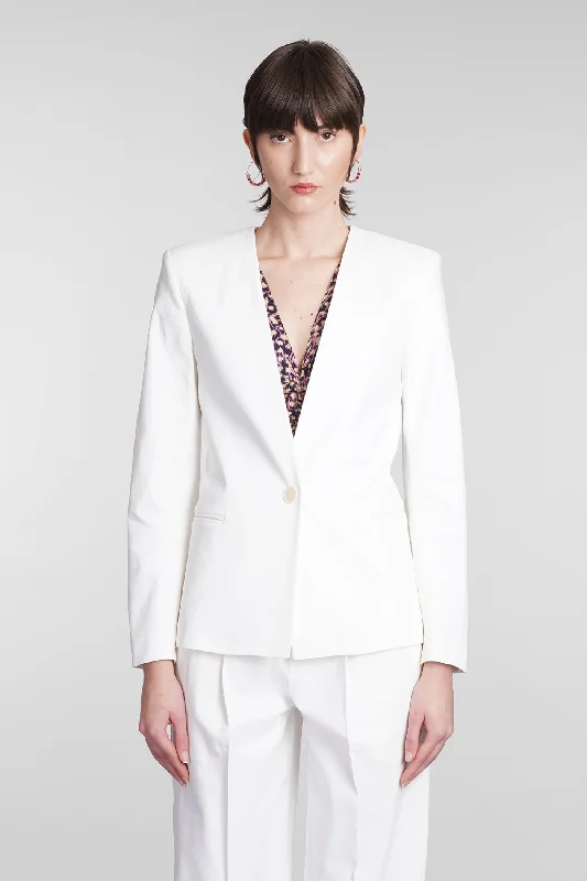 Manzil Blazer in white Chanvre