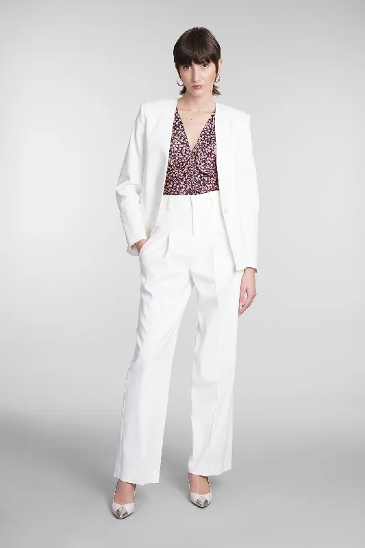 Manzil Blazer in white Chanvre