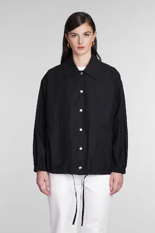 Casual jacket in black cotton