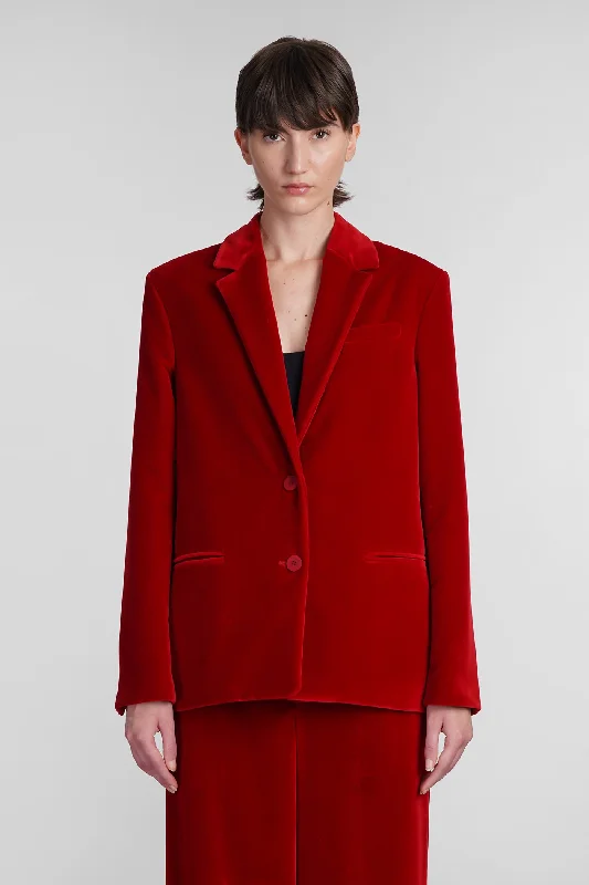 Blazer in red cotton