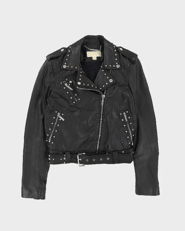 Michael Kors Black Biker Leather Jacket - S