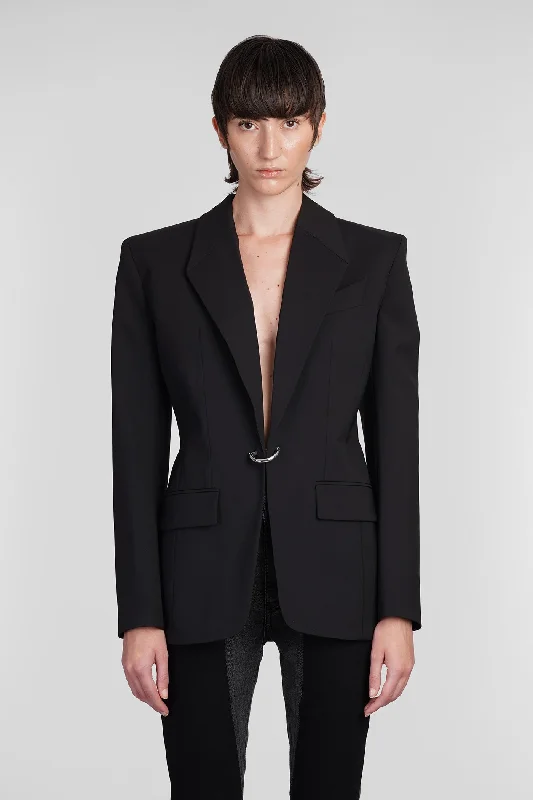 Blazer in black wool