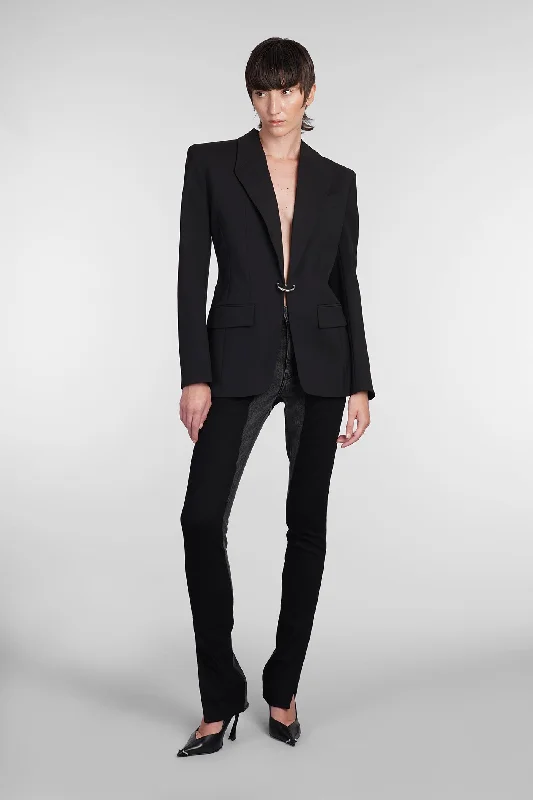 Blazer in black wool