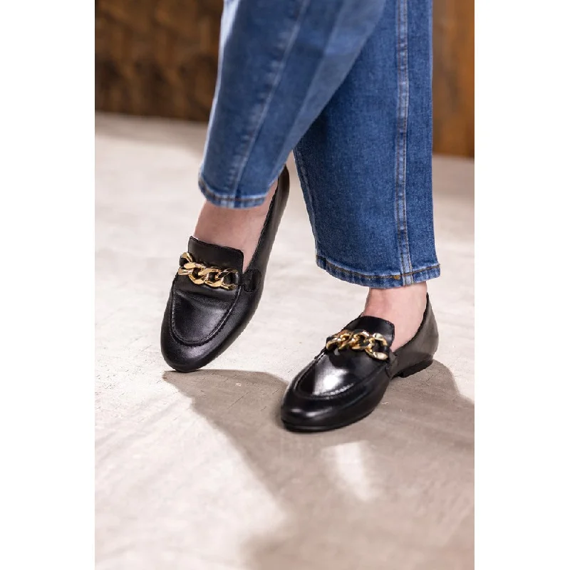 Black Harper Chain Loafers