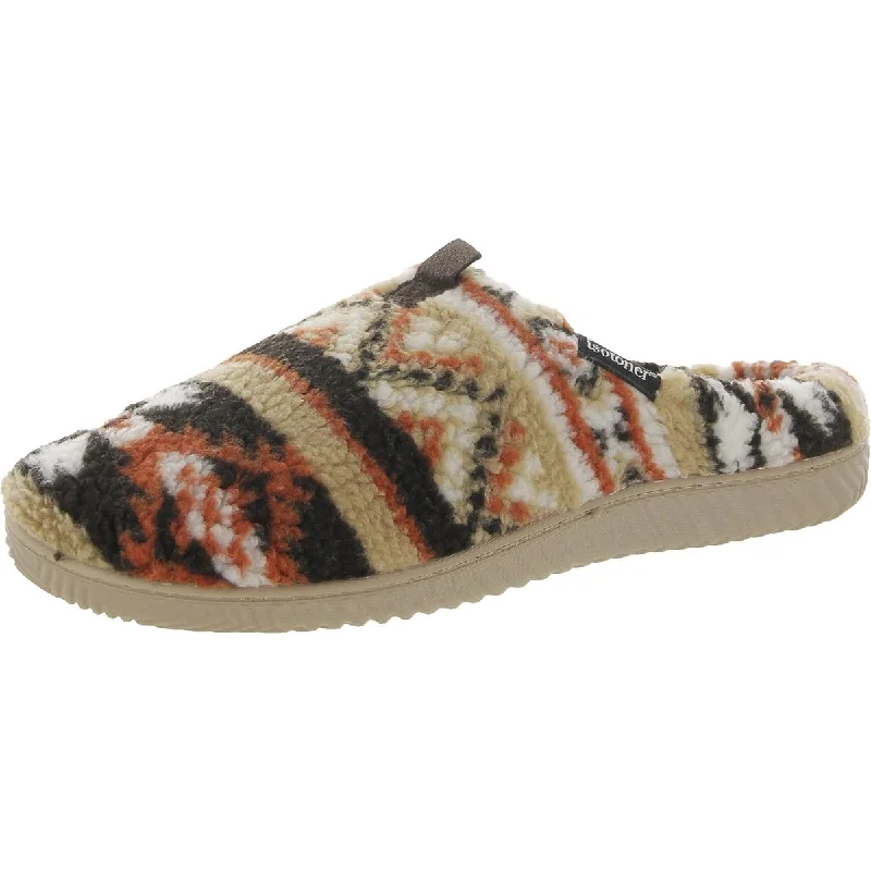 Isotoner Mens Fleece Fairisle Scuff Slippers