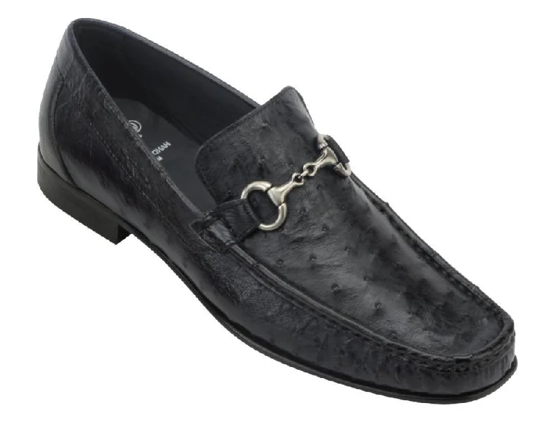 Toscana 3238 Black Ostrich Loafer