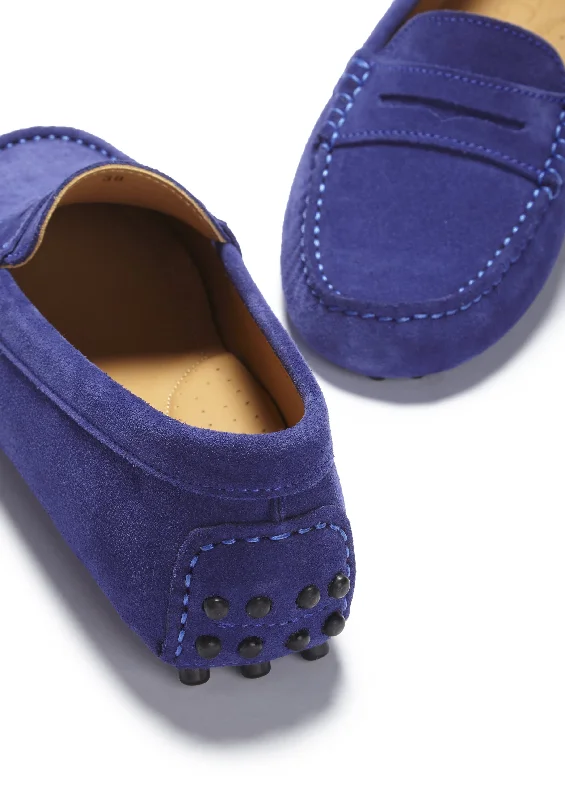 Women's Penny Driving Loafers, ink blue suede