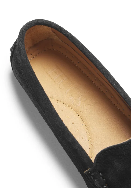 Women's Tasselled Driving Loafers, black suede