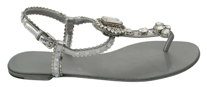 Dolce & Gabbana Elegant  Flats with Crystal Women's Embellishments