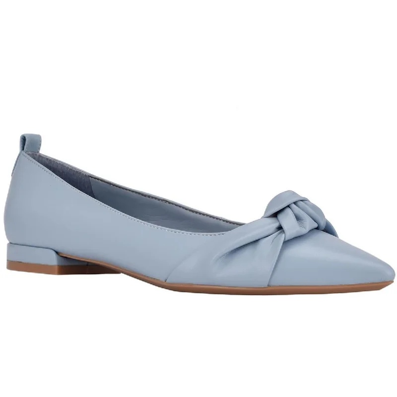 Kendy Womens Faux Leather Slip-On Ballet Flats