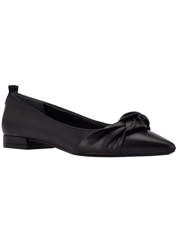 Kendy Womens Faux Leather Slip-On Ballet Flats