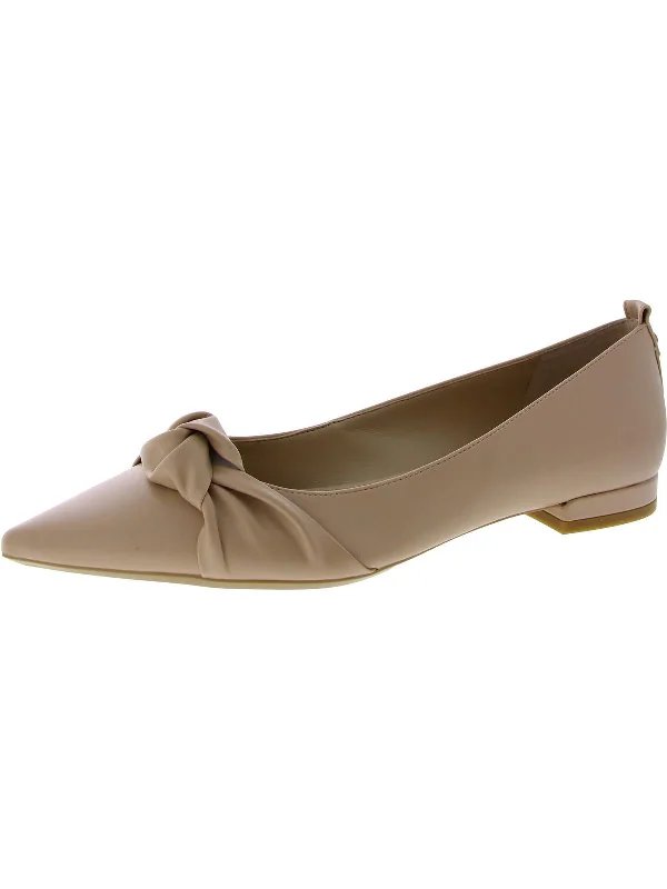 Kendy Womens Faux Leather Slip-On Ballet Flats