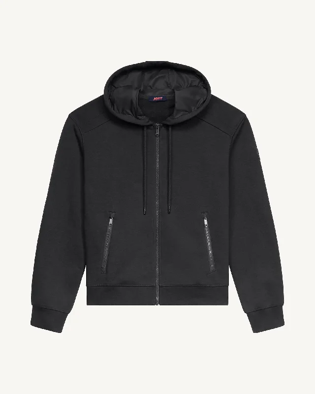 Leda brushed fleece zipped jacket Black