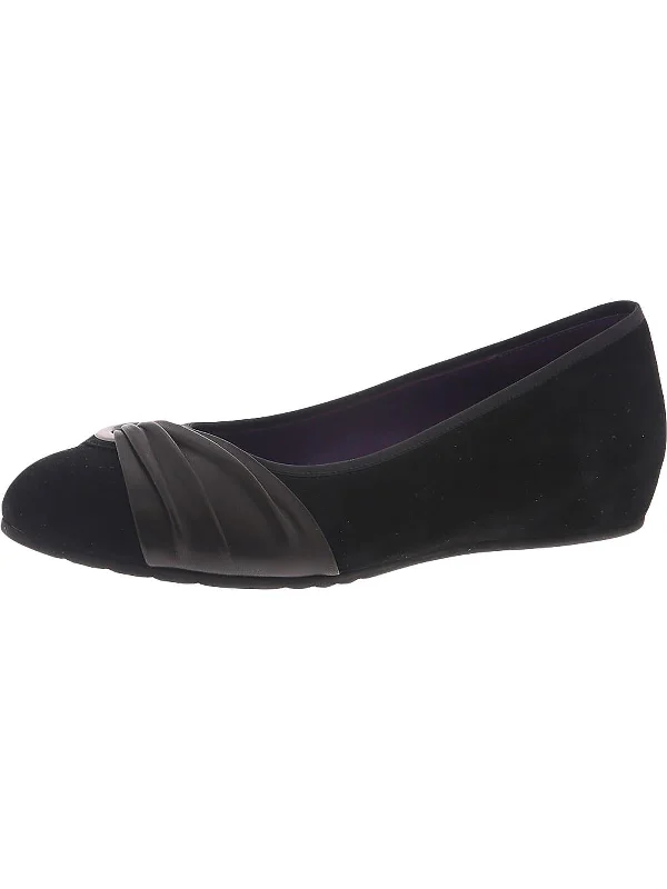 Piper Womens Suede Slip On Ballet Flats