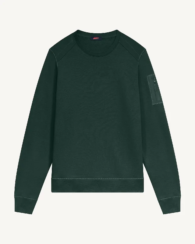 Ulysse round-necked cotton sweatshirt Deep forest