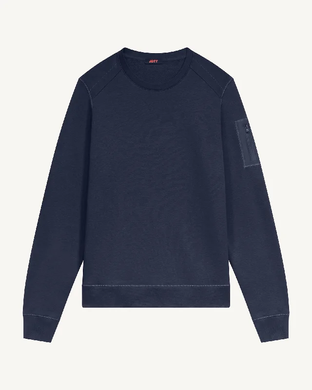 Ulysse round-necked cotton sweatshirt Navy