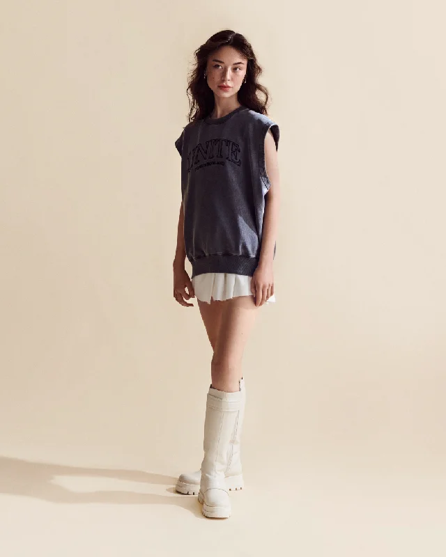 UNITE VARSITY SLEEVELESS SWEATSHIRT