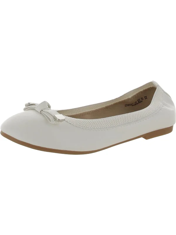 Womens Faux Leather Ballet Flats