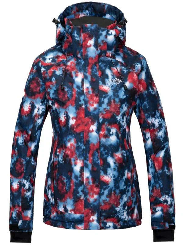 Women's Waterproof Ski Jacket Colorful Printed Winter Parka Fully Taped Seams Atna Printed