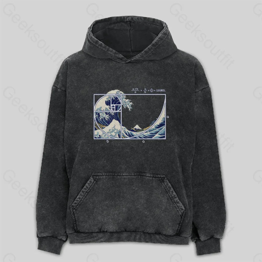 The Great Fibonacci Wave Washed Hoodie