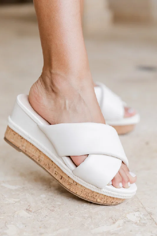 Classic and timeless women's footwear choicesBrenna Off White Sandal Wedge FINAL SALE