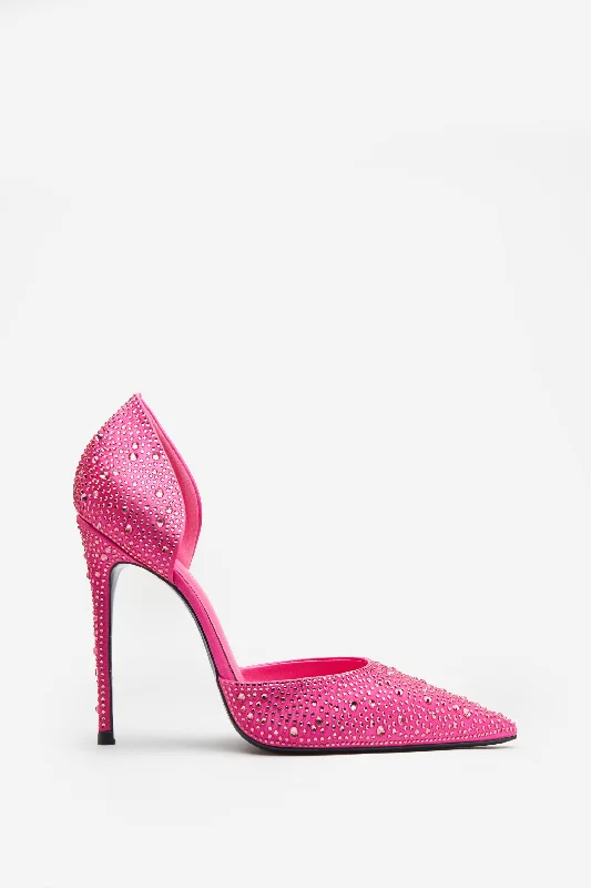 Comfy and stylish women's shoes for everyday casual wearCatcher | Pink Diamante Pointed Court Heels